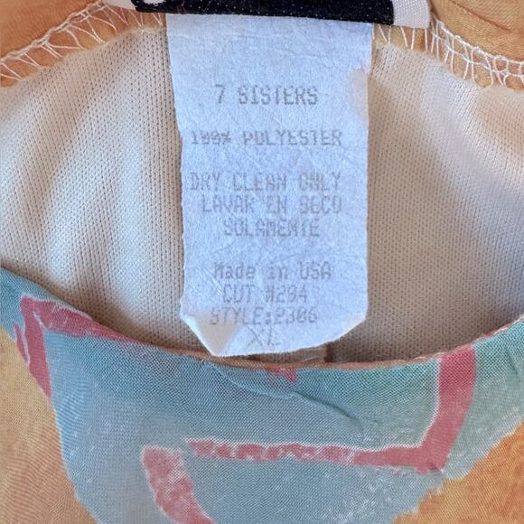 Vintage ‘90s 7 Sisters U.S.A. Southwest Print Side Tie Short Sleeve Blouse - Picture 5 of 6